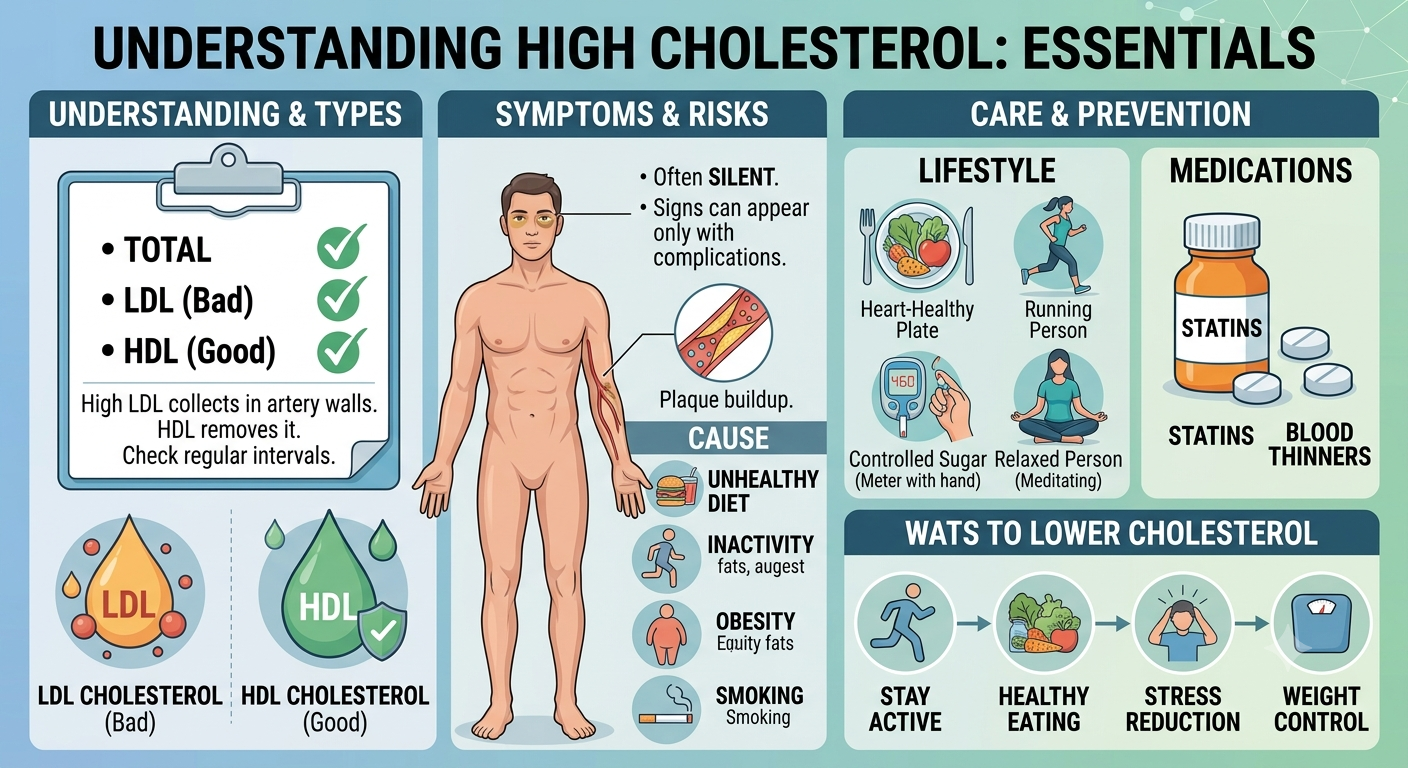 High Cholesterol: Symptoms, Causes, Risks, Treatment and Ways to Lower Cholesterol Naturally