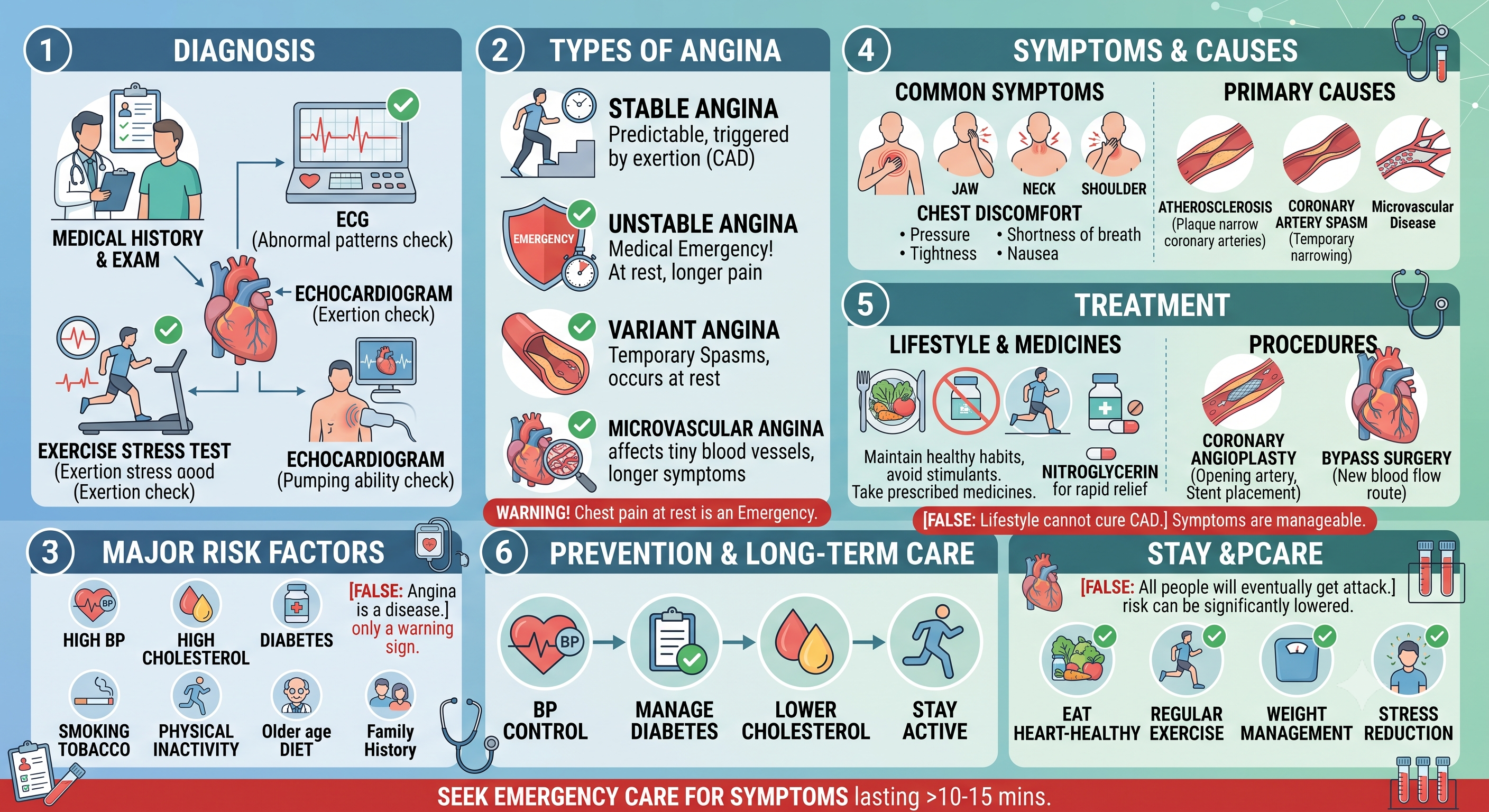 Angina (Angina Pectoris): Symptoms, Causes, Diagnosis, Treatment, and Prevention
