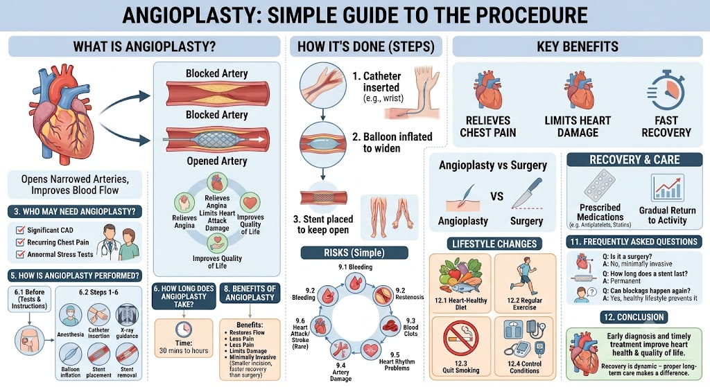 Angioplasty: Procedure, Types, Benefits, Risks, Recovery and Importance in Heart Health