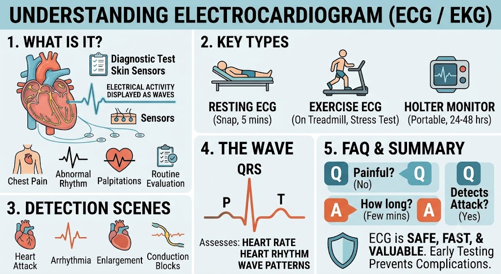 ECG (Electrocardiogram): Purpose, Procedure, Types, Results & Benefits