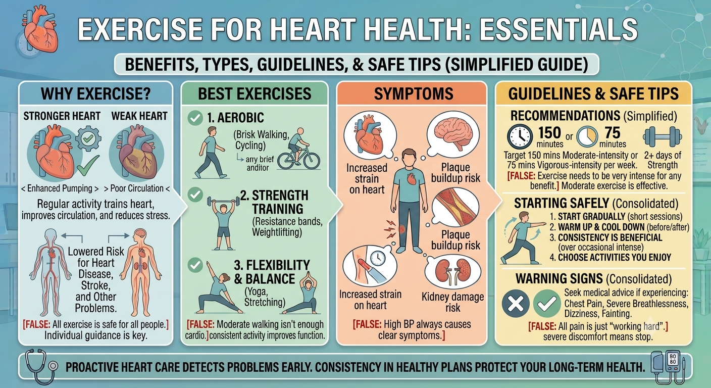 Exercise for Heart Health: Benefits, Best Exercises, Guidelines and Tips for a Stronger Heart