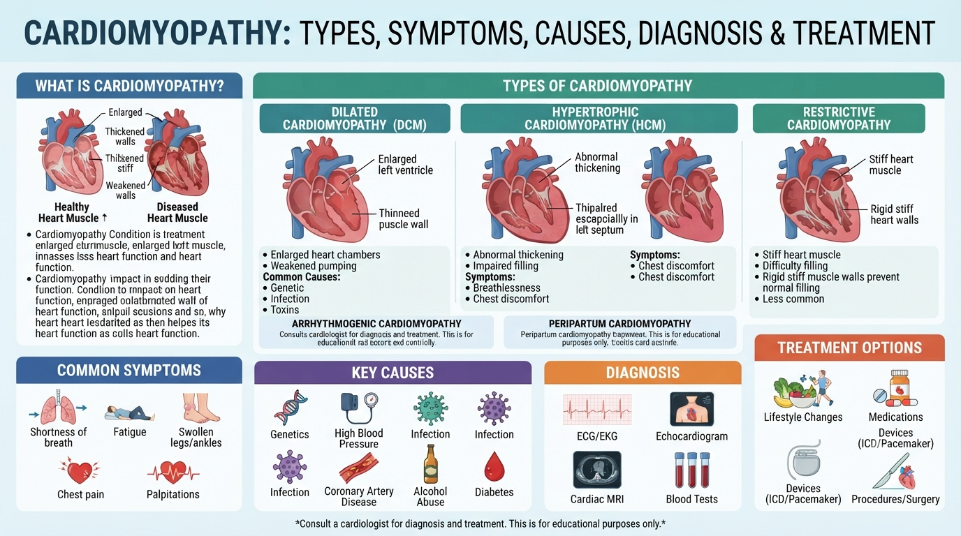 Cardiomyopathy: Symptoms, Causes, Types & Treatment 